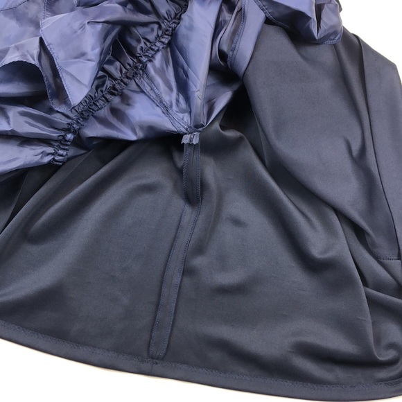 Bonnie Jean Dark Navy Blue Cutout Print Tie Front Pleated Formal Dress - Picture 9 of 13